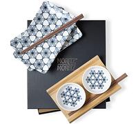 Moritz & Moritz Service à sushi pour 2 personnes - 10 pièces - Set de service à sushi avec 2 assiettes à sushi, 2 petits bols et 2 paires de baguettes