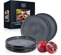 Assiette à salade - MORITZ - Moritz - 21 cm - Faïence - Intérieur gris / Extérieur noir mat
