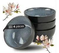 Moritz & Moritz VIDA 4x Bols Soupe Miso - 12 cm Ø - Service de Table Japonais en Céramique pour la Soupe Miso, les Sauces et les Snacks - Bol Japonais