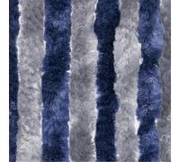 Moritz Rideau de porte en chenille - 100 x 230 cm - Bleu/gris - Protection contre les mouches et les insectes - Pour camping et caravane