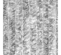 Moritz Rideau en chenille - 100 x 230 cm - Gris et blanc - Rideau de porte - Moustiquaire pour camping et caravane