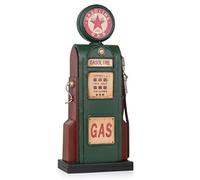 Moritz Tirelire décorative en tôle - Colonne de robinet - Vert et rouge - Modèle de voiture - Rétro - Collectionnable - Décoration vintage - Style nostalgique antique