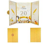 Morjakey Carte d'anniversaire 20 ans pour femme et homme, cadeau pour 20e anniversaire homme, fille, meilleure amie, cadeau d'anniversaire 20 ans, décoration 20e pour femme et garçon
