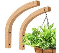 Morkite Lot de 2 suspensions murales en Bois pour Fleurs - Crochets muraux à Suspendre - Support pour Plantes, Lanterne, Crochet Mural, Support de Suspension pour Fleurs, planteur, Suspendu
