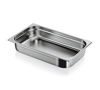 Morleos Récipient gastronomique, GN 1/1, 100 mm, 14 l, en acier inoxydable, 530 x 325 mm, empilable et inoxydable, accessoires de restauration, d'événements et de restauration en acier robuste de 0,7
