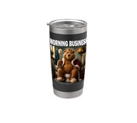 Morning Busines Ours Humour des toilettes Salle de bain Papa Gobelet isotherme en acier inoxydable double paroi