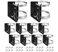MorningRo Lot de 10 supports verticaux universels pour caméra de sécurité, support mural avec 6 boucles, support de poteau en métal massif pour caméra de vidéosurveillance, panneau solaire, éclairage