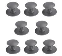 MOROBOR Boutons de tiroir en acier inoxydable, 8 pièces, poignées d'armoire instantanées auto-adhésives, poignée de porte coulissante adhésive avec vis de montage pour tiroir d'armoire en verre (gris