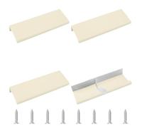 MOROBOR Lot de 4 poignées auto-adhésives modernes dissimulées à angle droit en alliage d'aluminium pour armoire et tiroir, 120 mm, beige