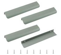 MOROBOR Lot de 4 poignées de tiroir modernes à angle rond dissimulé en alliage d'aluminium invisible avec vis pour tiroirs d'armoire, 200 mm, gris vert