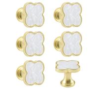 MOROBOR Lot de 6 poignées en forme de trèfle à quatre feuilles, poignées créatives multifonctionnelles en alliage d'aluminium à trou unique pour commode, armoire, porte, meubles