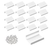 MOROBOR Mini Poignée de tirage à bord, 16 pièces de poignées auto-adhésives modernes, poignées d’angle droit en aluminium pour matériel de tiroir de placard, 50 mm/Blanc