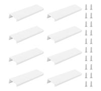 MOROBOR Poignée à bord pour doigt blanche, lot de 10 poignées encastrées de style moderne, poignée d'angle droit en alliage d'aluminium, boutons invisibles pour armoire et tiroir 150 mm
