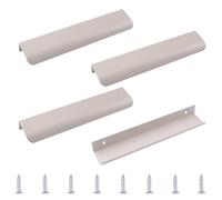 MOROBOR Poignée de tirage à bord, 4 pièces de tirages autocollants modernes, poignées de tiroir d’angle rondes dissimulées en alliage d’aluminium pour garde-robe invisible, poignées de tiroir pour