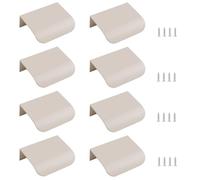 MOROBOR Poignée de tirage à bord, lot de 8 poignées de tiroir de style moderne dissimulées, poignée de placard invisible en alliage d'aluminium pour armoire, 50 mm / gris cachemire