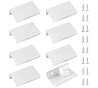 MOROBOR Poignée de tirage à mini doigt argenté, lot de 8 poignées dissimulées de style moderne pour tiroir, angle droit en alliage d'aluminium invisible pour armoire, quincaillerie de placard/50mm