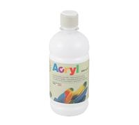 Morocolor PRIMO Acryl, 1 Flacon de 500 ML de Couleur Acrylique Fine, Blanche, Effet Couvrant et Lumineux, Equipé d'un Bouchon Doseur