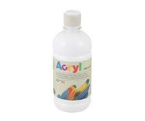 Morocolor PRIMO Acryl, 1 Flacon de 500 ML de Couleur Acrylique Fine, Blanche, Effet Couvrant et Lumineux, Equipé d'un Bouchon Doseur