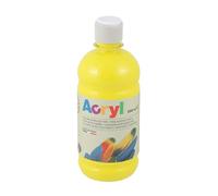 Morocolor PRIMO Acryl, 1 Flacon de 500 ML de Couleur Acrylique Fine, Jaune Primaire, Effet Couvrant et Lumineux, Equipé d'un Bouchon Doseur