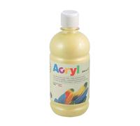 Morocolor PRIMO Acryl, 1 Flacon de 500 ML de Couleur Acrylique Fine, Or, Effet Couvrant et Lumineux, Equipé d'un Bouchon Doseur