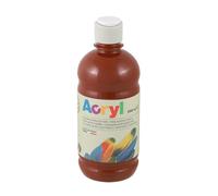 Morocolor PRIMO Acryl, 1 Flacon de 500 ML de Couleur Acrylique Fine, Sienne Brûlée, Effet Couvrant et Lumineux, Equipé d'un Bouchon Doseur