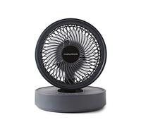 Morphy Richards Airflex 820001 Ventilateur Oscillant Portable Rechargeable USB Jusqu'à 17 Heures Pliable 3 Vitesses Panneau Tactile Inclinaison Variable Faible Bruit Montage Mural Chambre Bureau