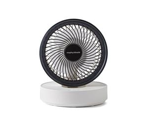 Morphy Richards Airflex 820003 Ventilateur Oscillant Portable Rechargeable USB Jusqu'à 17 Heures Pliable 3 Vitesses Panneau Tactile Inclinaison Variable Silencieux Montage Mural Chambre Bureau Maison
