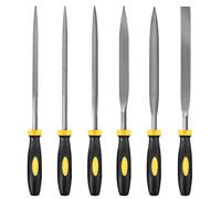 MORROWIND Lot de 6 Limes Aiguilles, Ø 5 mm Longueur 180 mm, Acier Alliée Trempé, Mini Limes pour Métal Bois Plastique, Plate Warding Carrée Triangulaire Ronde Demi-Ronde, Jaune