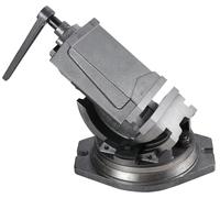 Mors universel de précision - 125 mm - Inclinable à 90° - Base rotative à 360° - Pour opérations de fraisage et de perçage - Gris