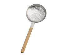 Morsø Vulcano Spider - Ustensiles de wok en acier inoxydable et bois, louche de wok pour la cuisson et le service, écumoire à long manche, design scandinave, longueur 45 cm