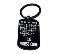 Morses Code Porte-clés en acier inoxydable élégante pour clé ou collier Code Porte-clés Personnalisable Morses Plate Acier inoxydable