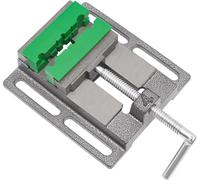 Morset de perçage 10 cm - Morset pour perceuses de table - Fonte - Fixation pour établi - 2 mâchoires magnétiques - Douilles multi-rainures - Gris