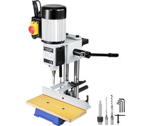 Mortaiseuse de bureau VEVOR, 550 W, 2800 tr/min, perceuse de trous oblongs avec jeu de burins et d'embouts pour le travail du bois, mortaiseuse pour le perçage de trous ronds ou carrés