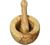 Mortier avec pilon - CONTINENTA - Bois d'olivier - Durable - Prise en main facile - Unique