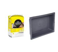 Mortier de maçonnerie ultra-rapide, 5kg, WEBER MORTIER CHRONO, WEBER & Bac à Mortier Béton en Plastique Noir - Auge de Maçon Sans Poignée - 3L - 310x210x70