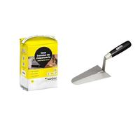 Mortier de maçonnerie ultra-rapide, 5kg, WEBER MORTIER CHRONO, WEBER & Truelle Italienne Ronde - Truelle avec Lame en Acier et Manche Bois - 240 mm - KS TOOLS 144.0115