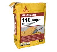 SIKA - Enduit d'imperméabilisation des piscines et des murs - Sika Monotop 140 Imper Gris - Intérieur et Extérieur - Application manuelle ou par projection - Epaisseur jusqu'à 30mm - 25kg