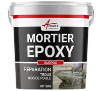 Mortier epoxy, ragreage, reparation beton, bouchage, trous, nid de poule, rattrapage de niveau : Durpox - 5 kg - ARCANE INDUSTRIES
