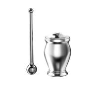 mortier et pilon de cuisine Mortier et pilon en acier inoxydable 304, solide, monobloc, broyeur de médecine chinoise, bol à anneau domestique, d'herbes d'épices(Petit)