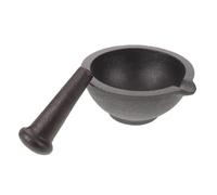 Mortier et Pilon en Fonte Noir, Broyage Manuel pour Ail et Gingembre | 13 X 5,5cm, Usage Maison et Fêtes, Style Traditionnel Moderne, sans Désordre, Multiusage