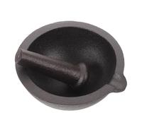 Mortier et Pilon en Fonte Noire, Manuel, pour Ail et Piments | Usage Domestique et Fêtes, Broyage sans Salissure, Style Traditionnel et Moderne, Facile à Utiliser