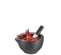 GEFU Mortier et pilon Grino 35322 - Diamètre 10,2 cm - moyen noir