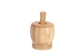 Mortier Pilon Cuisine Presse-ail en bois de grande capacité 460ml, broyeur à épices manuel, d'ail purée avec mortier et pilon bambou, outils cuisine