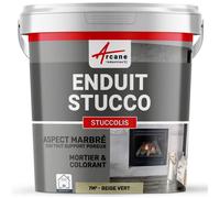 Mortier + teinte - stucco (sans primaire ni finition) - STUCCOLIS Mortier + teinte - 7 m² Beige Vert