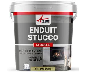 Mortier + teinte - stucco (sans primaire ni finition) - STUCCOLIS Mortier + teinte - 7 m² Café Crème