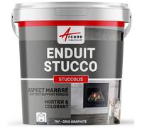 Mortier + teinte - stucco (sans primaire ni finition) - STUCCOLIS Mortier + teinte - 7 m² Gris Graphite