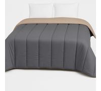 Mortreux Couette tempérée Bicolore Gris/Taupe - 220x240 cm - 350g/m² - Mi Saison