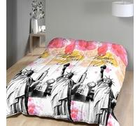 Mortreux Couette tempérée imprimée New York Colors - 1 Personne 140 x 200 - Mi Saison