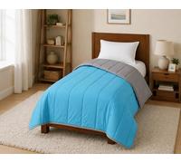 Mortreux Couette Ultra légère Bleu Turquoise/Gris Clair - 1 Personne 140 x 200