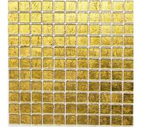 Mos120-0742 Carrelage en verre avec structure mosaïque Doré